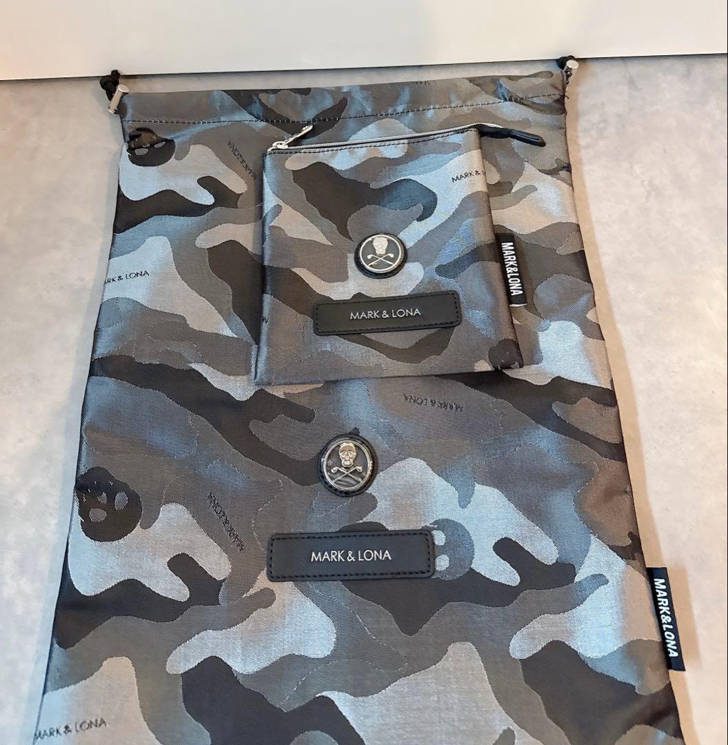 新品 ☆ MARK&LONA シューズバッグ ポーチ カモ ケース ノベルティ
