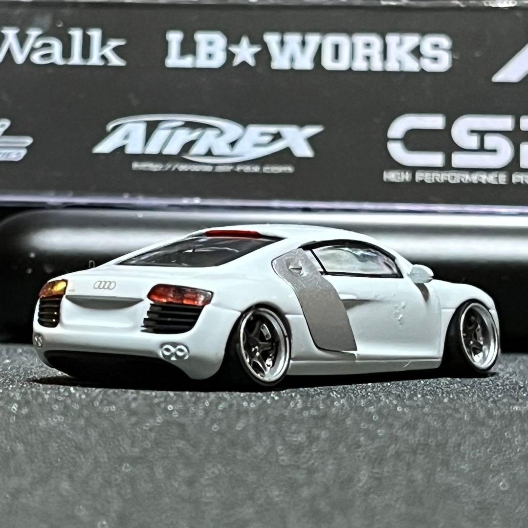 【1/64 カスタム】アウディ R8 京商 ミニカーコレクション ローダウン