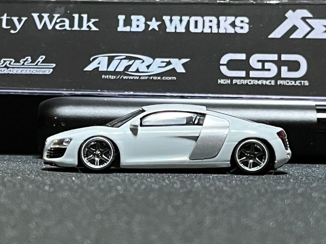 【1/64 カスタム】アウディ R8 京商 ミニカーコレクション ローダウン
