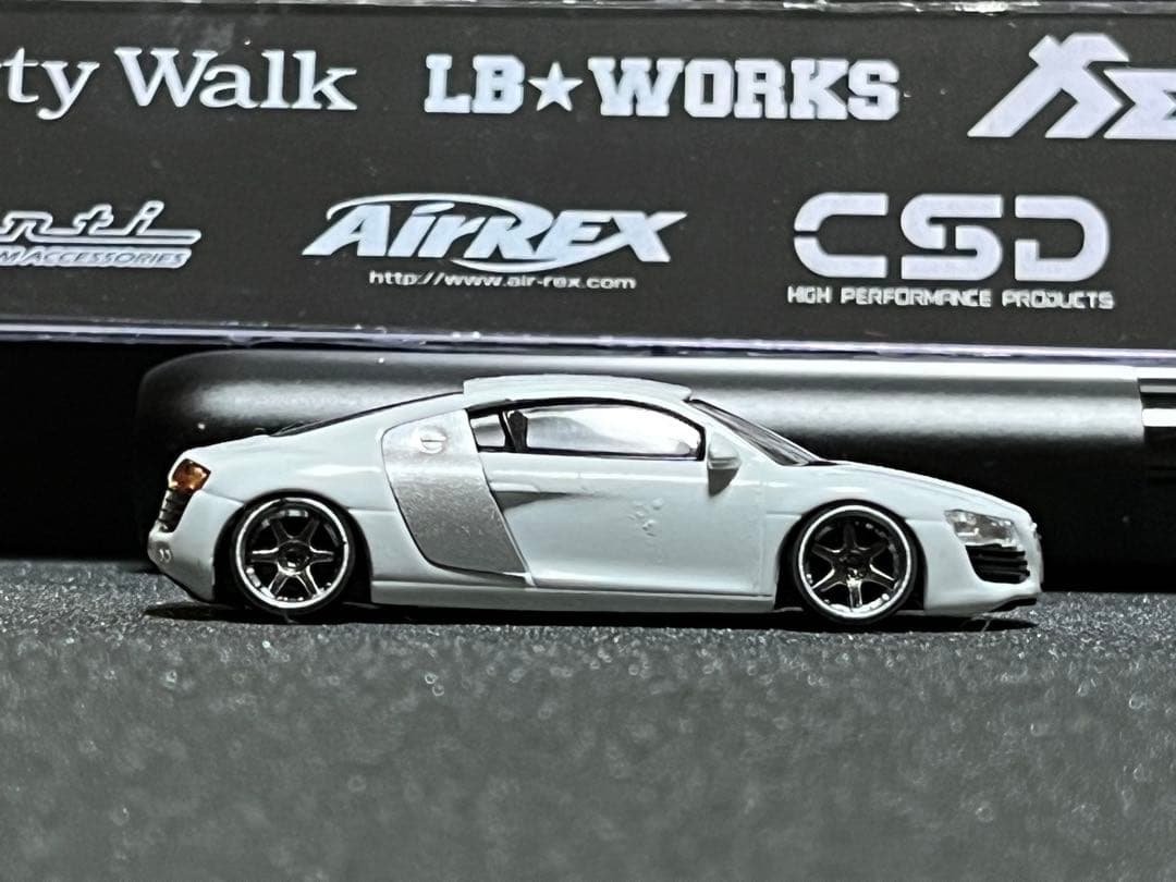 【1/64 カスタム】アウディ R8 京商 ミニカーコレクション ローダウン
