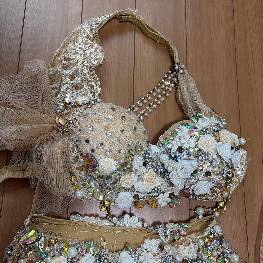 Hanan ベリーダンス 衣装　costume ベージュ　S -M