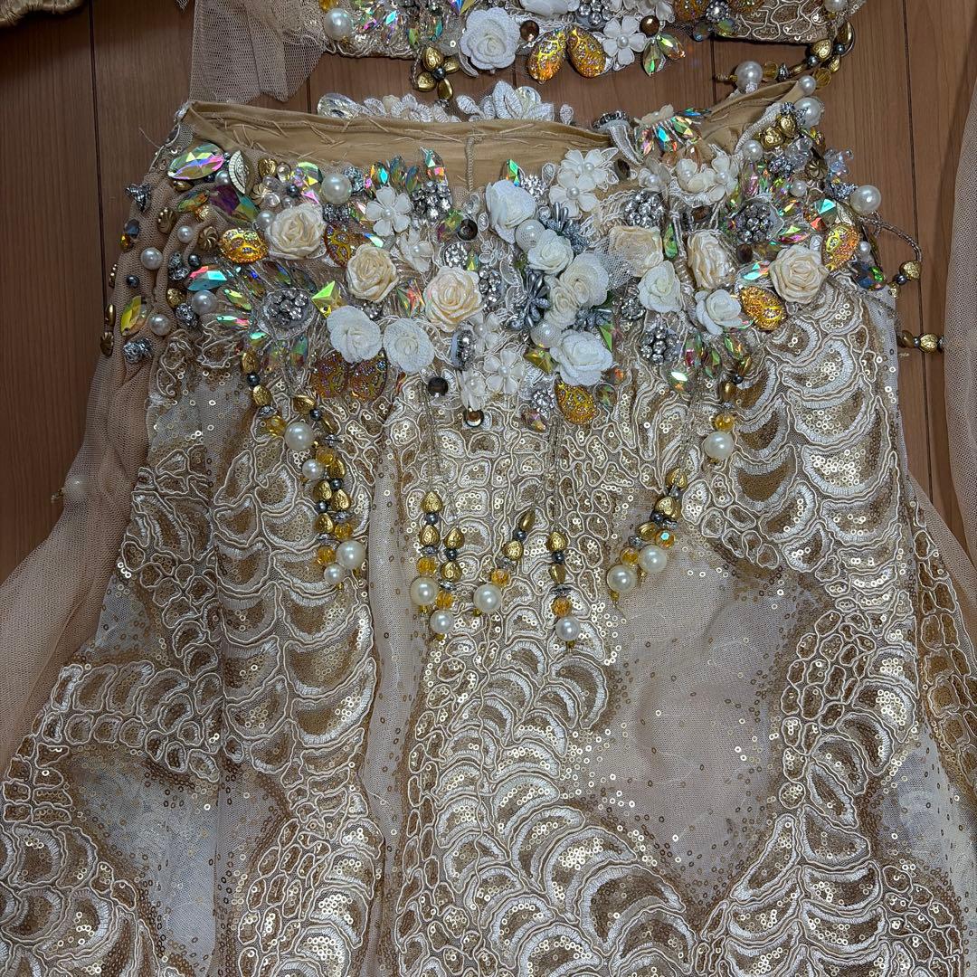 Hanan ベリーダンス 衣装　costume ベージュ　S -M