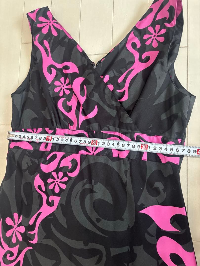 アロハキッズ フラダンス用黒とピンクのドレス