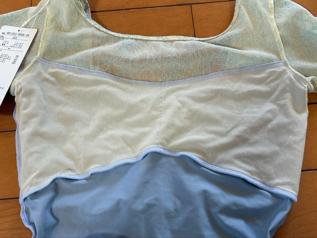 チャコット 水色 レース　花柄 バレエレオタード M 新品 おまけトートバック付