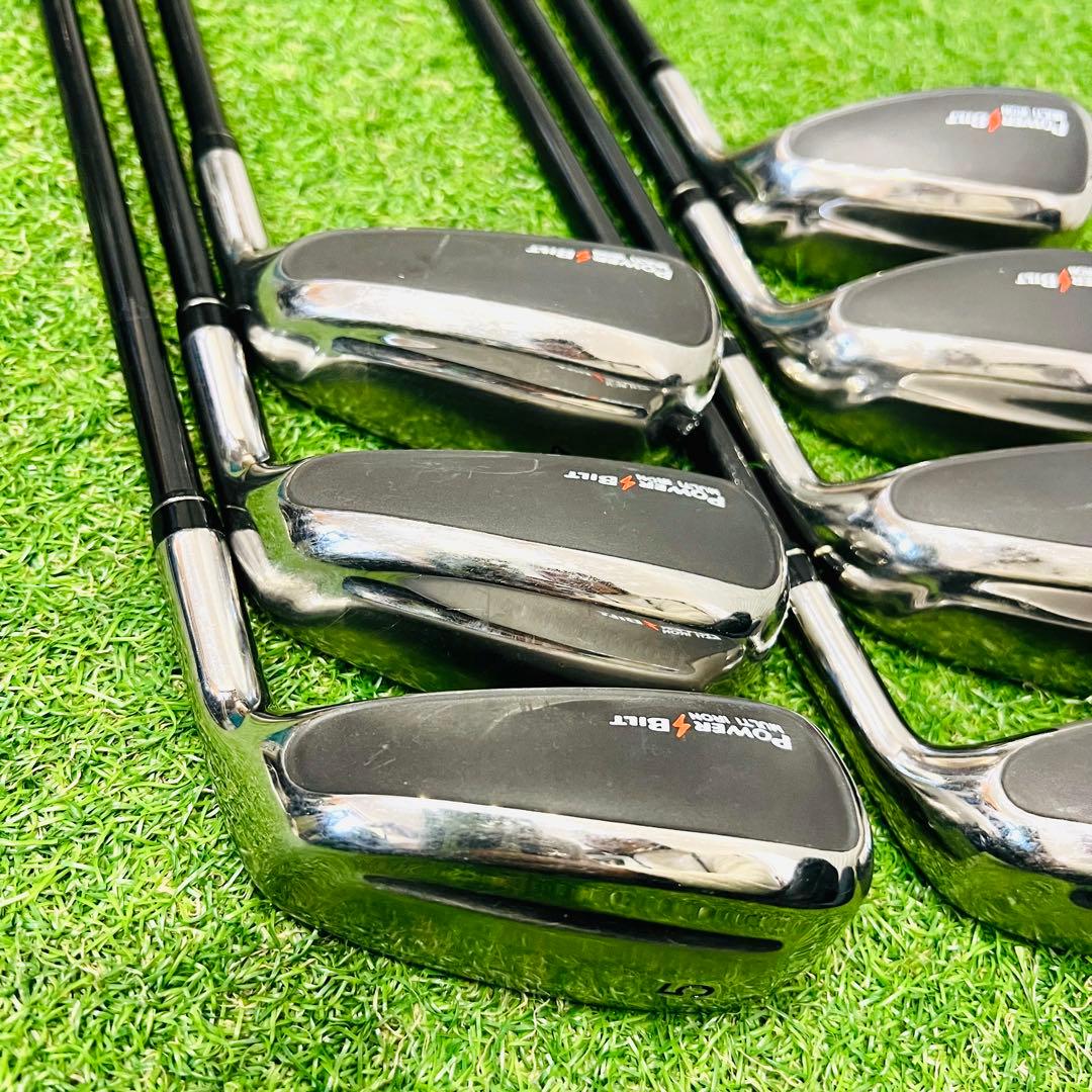 美品 中空アイアン ユーティリティ アイアンセットパワービルト かんたん SR