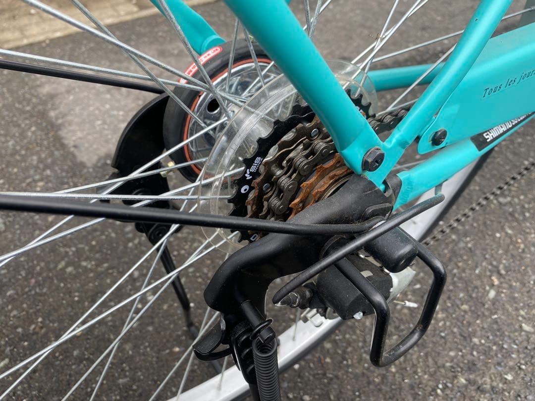 【美品・直接手渡し】シティサイクル★シマノ6段変速 27インチ 鍵・カゴ付き