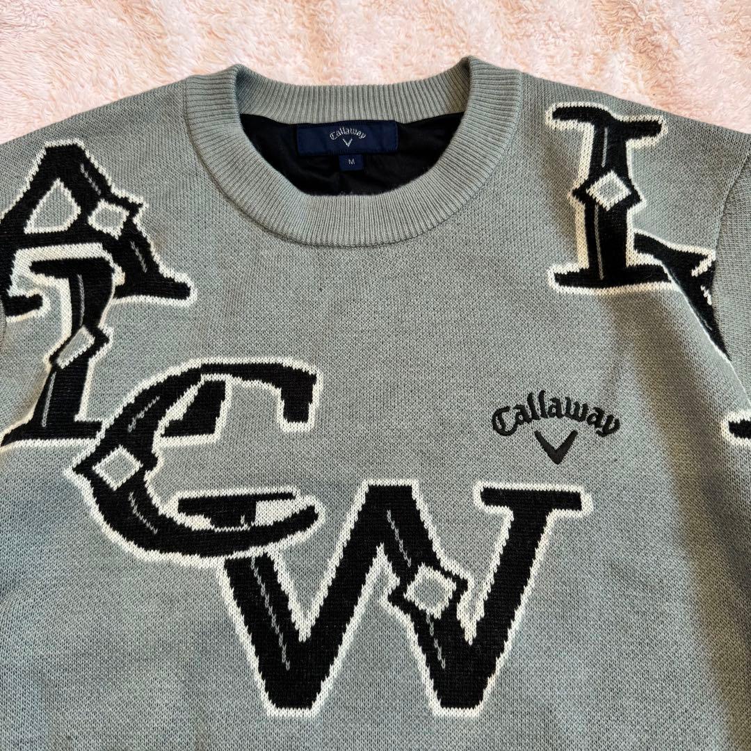 【Callaway】 ダイナホット ニット セーター M グレー 裏地付き