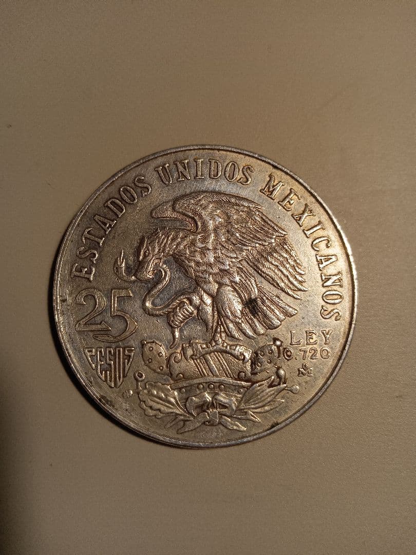 1968年メキシコオリンピック記念硬貨 25ペソ