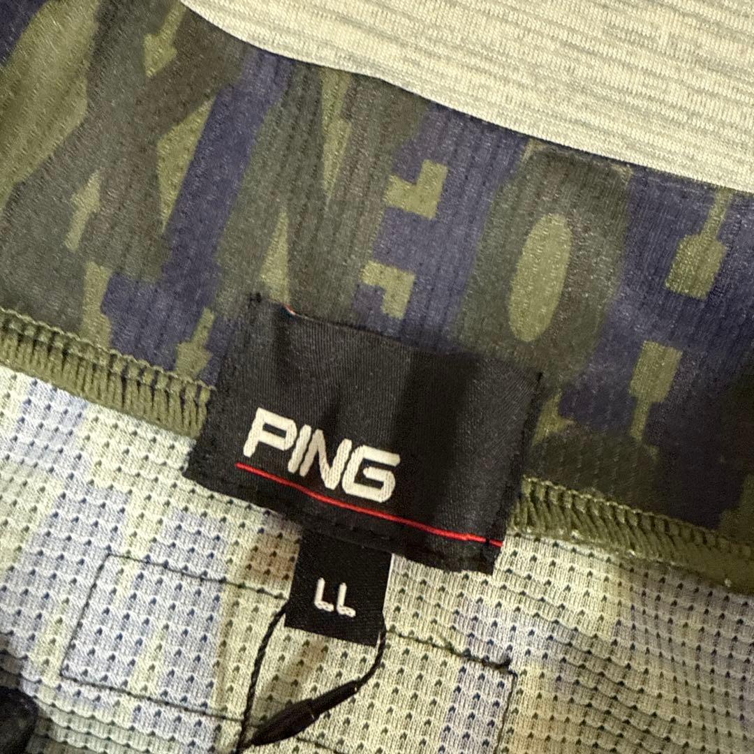 新品タグ付き未使用　PING ピン　半袖モックネックシャツ　LL