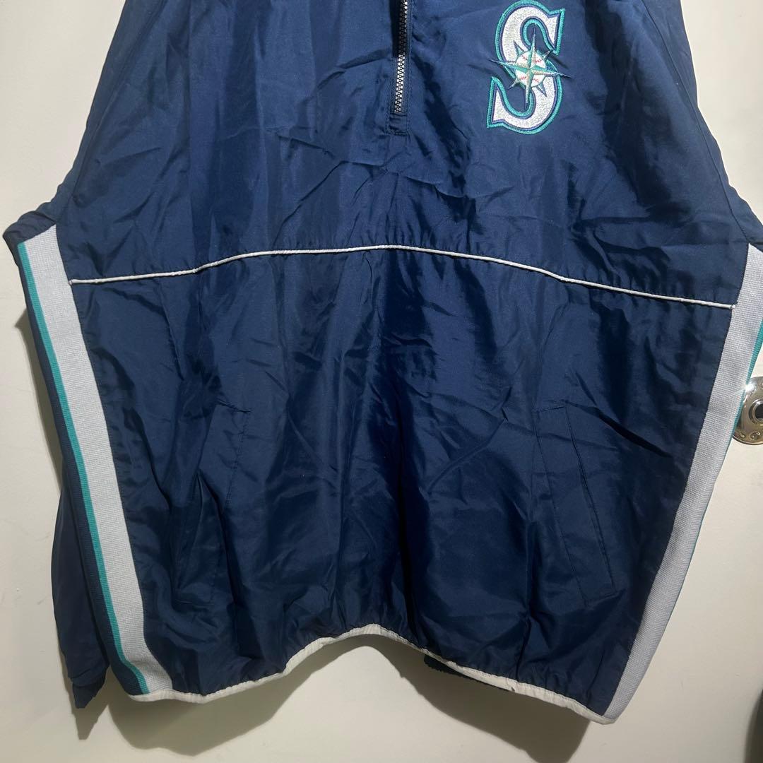 MAJESTIC MLB シアトルマリナーズ ハーフジップ ブルゾン ネイビー