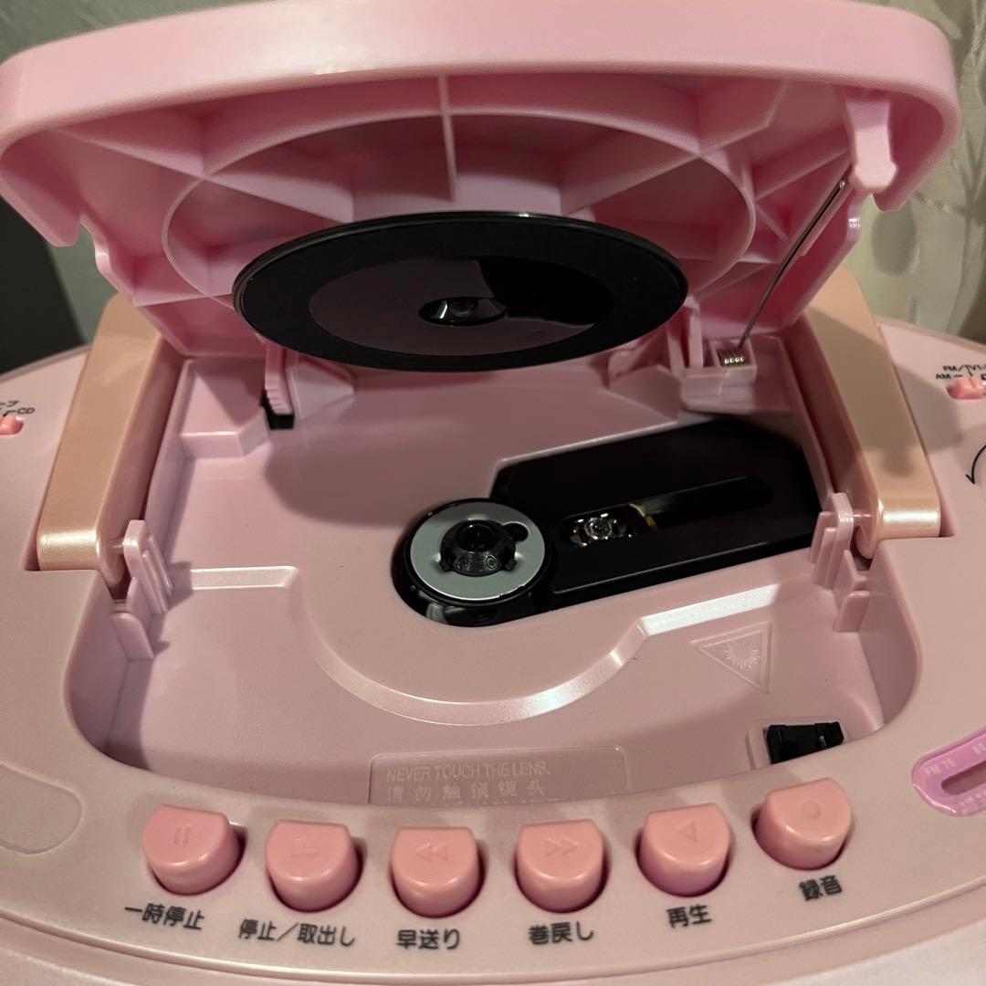 ハローキティ 平成レトロ CDカセットプレーヤー カオハナ