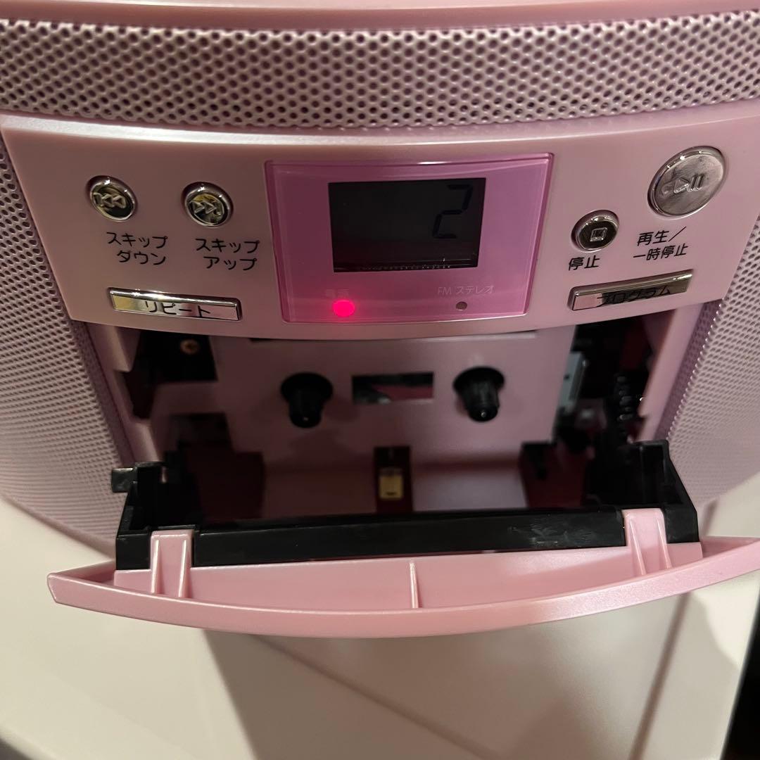 ハローキティ 平成レトロ CDカセットプレーヤー カオハナ