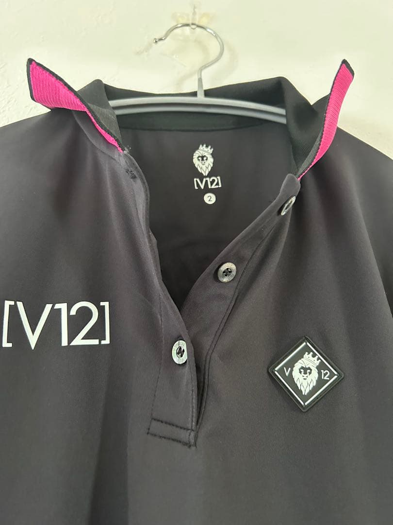 V12 2 SLEEVE POLO レディースポロシャツ　Lサイズ相当