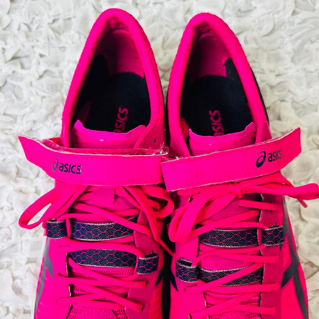 アシックスASICS陸上スパイク 28㎝ピンク蛍光 短距離ハイパースプリント軽量