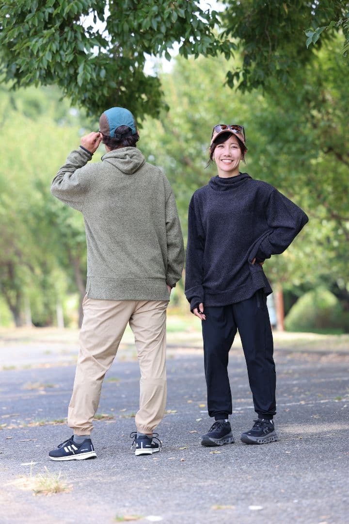 [ユキチ]JINGERランニングウェアブラック ユニセックスルーズパンツ