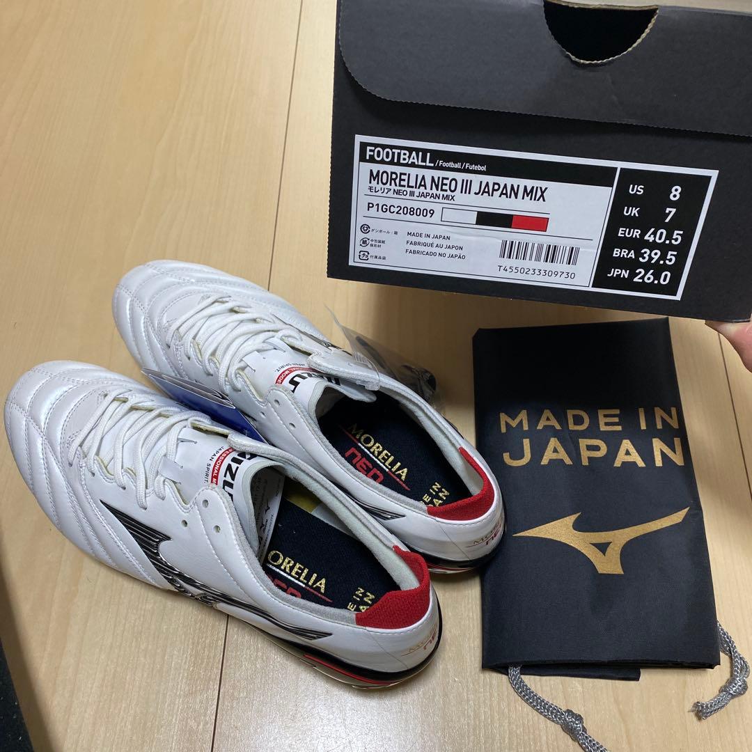 ★新品 ミズノ サッカースパイク モレリアネオ3JAPAN MIX 26.0★