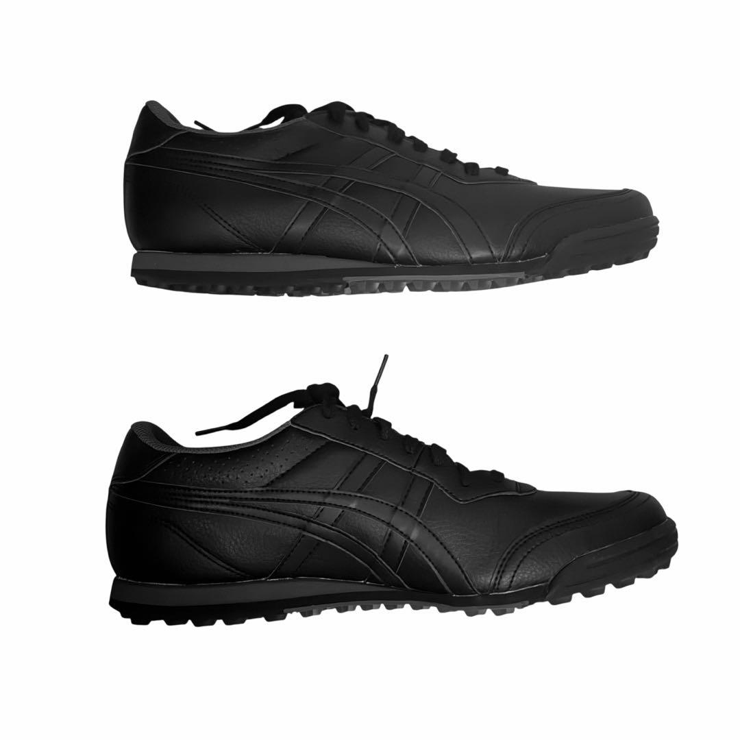 未使用✨asics アシックス ゴルフシューズ オールレザー ブラック　27.5