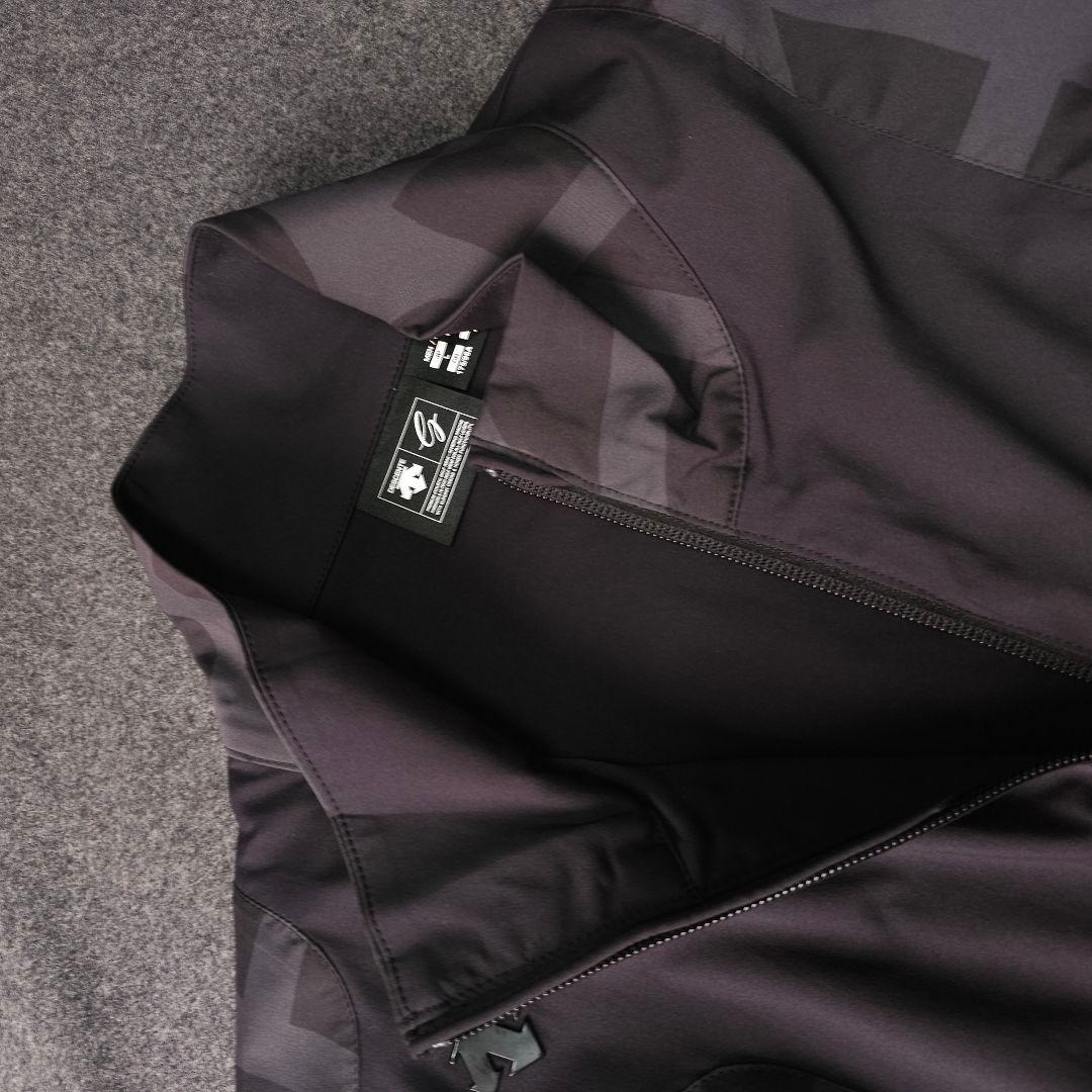 デサントゴルフ L 黒 総柄 ストレッチ ナイロン ジップブルゾンジャケット