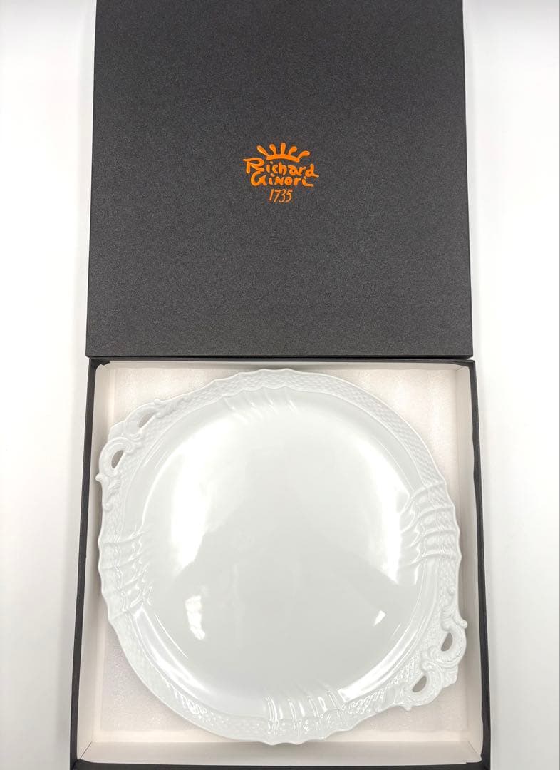 【美品】リチャードジノリ ベッキオホワイト　31cm ケーキトレイ　箱付き