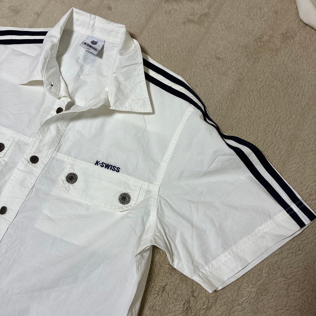 K-SWISS ホワイト ショートスリーブシャツ 100