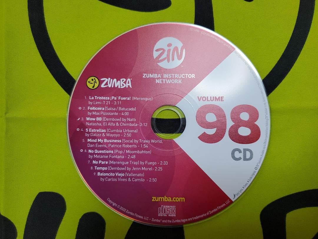 ZUMBA　ズンバ　ZIN98　CD ＆ DVD　インストラクター専用
