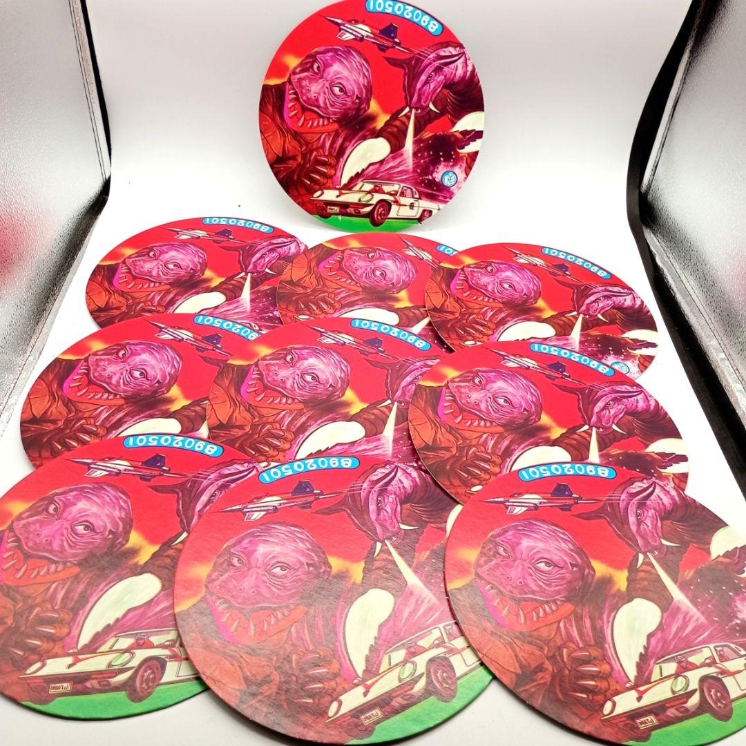 昭和レトロ 当時物 駄菓子屋玩具 カンカン丸面 特大メンコ 直径23cm 30枚
