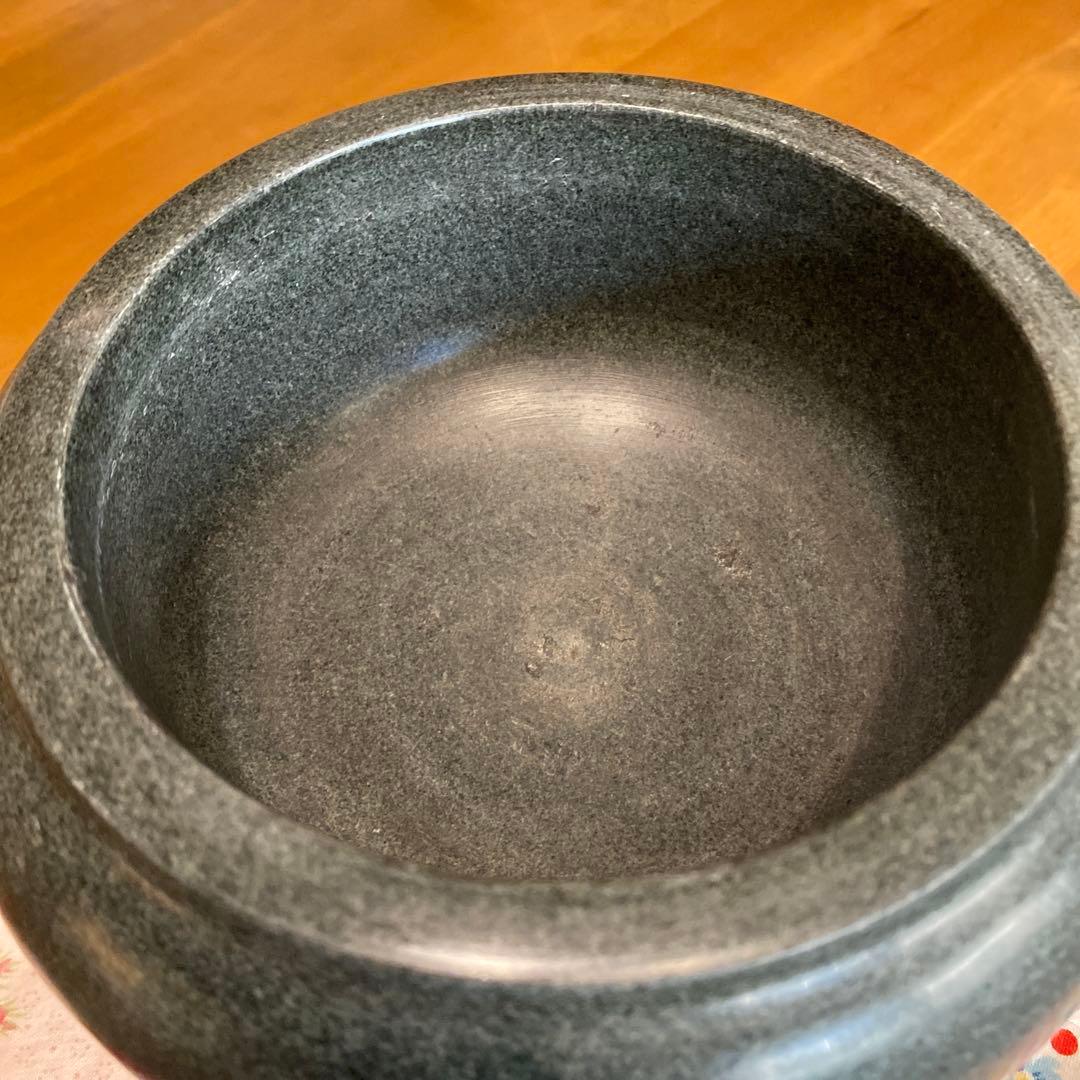 未使用 お花模様 石すり鉢