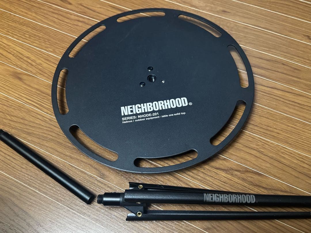 訳ありNEIGHBORHOOD Helinoxコラボキャンプテーブル調節可能