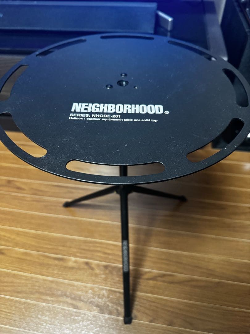 訳ありNEIGHBORHOOD Helinoxコラボキャンプテーブル調節可能