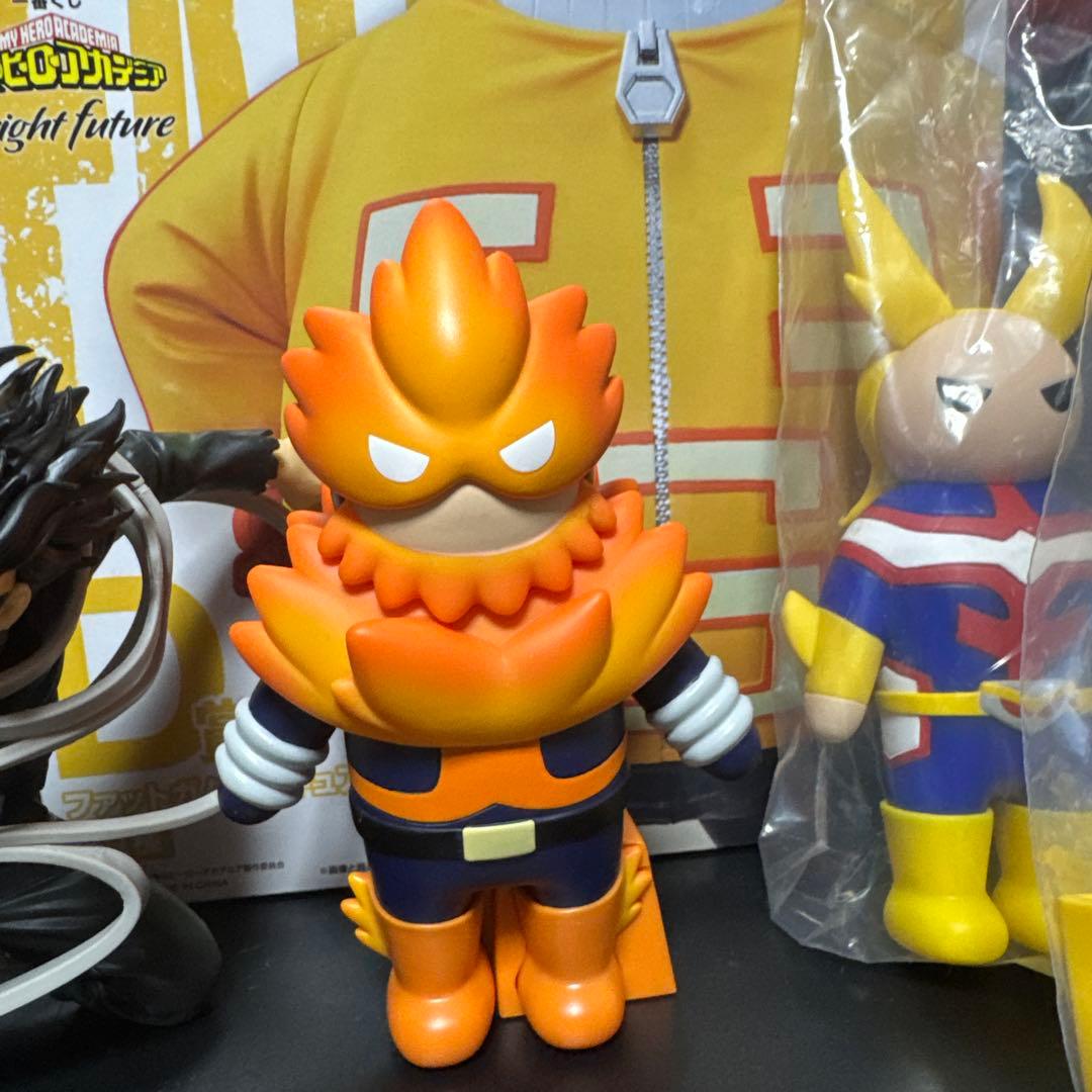 ヒロアカ ソフビ オールマイト エンデヴァー 峰田実　一番くじ フィギュアセット