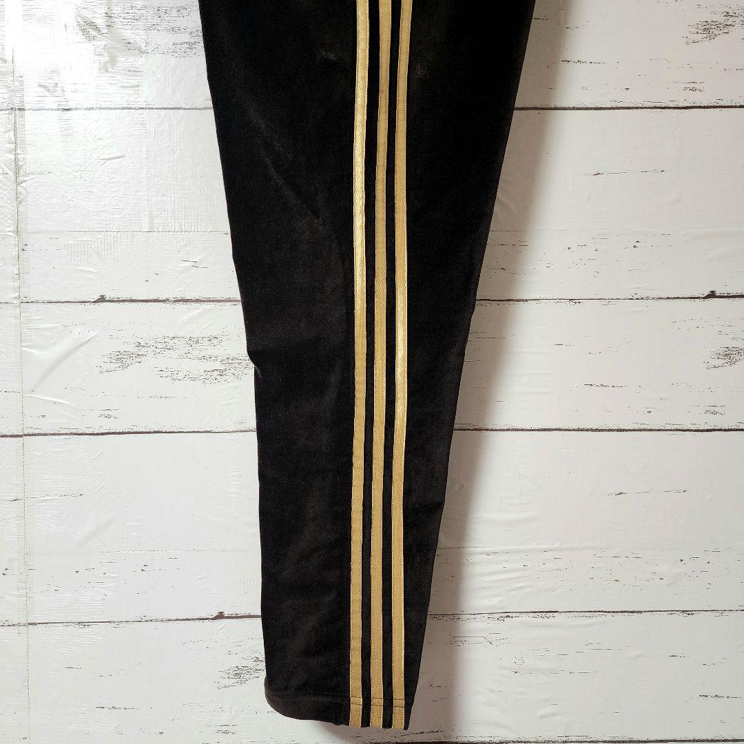 adidas×Beauty&Youth別注 ベロア ブラウン パンツ ゴールド