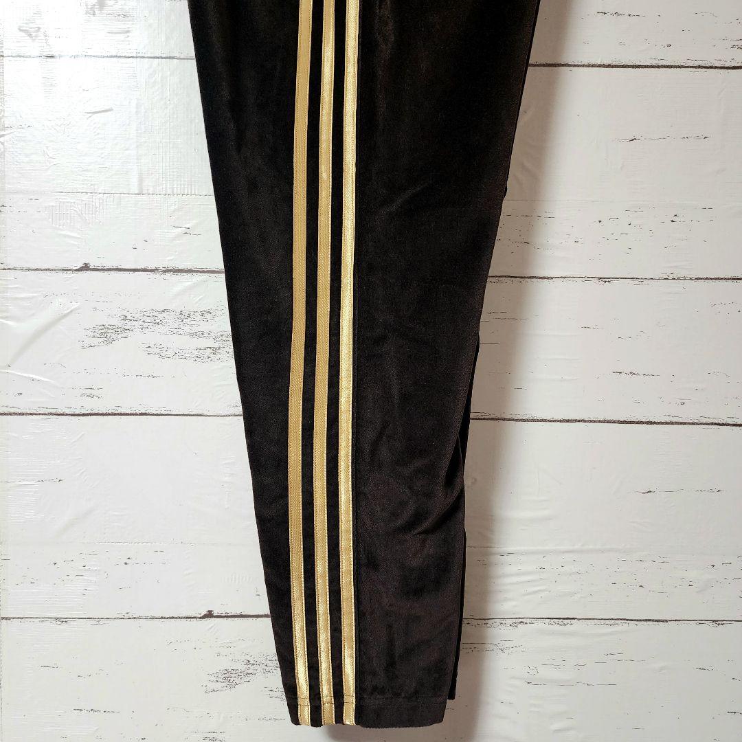 adidas×Beauty&Youth別注 ベロア ブラウン パンツ ゴールド