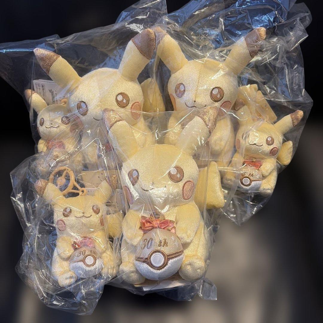 ポケモン 30周年記念 ピカピカ！ピカチュウぬいぐるみ 2点1セット合計3セット