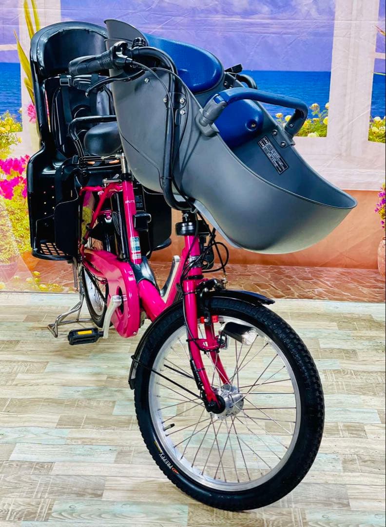 パナソニックギュット⭐️ピンク系！子供乗せ電動アシスト自転車Y1813