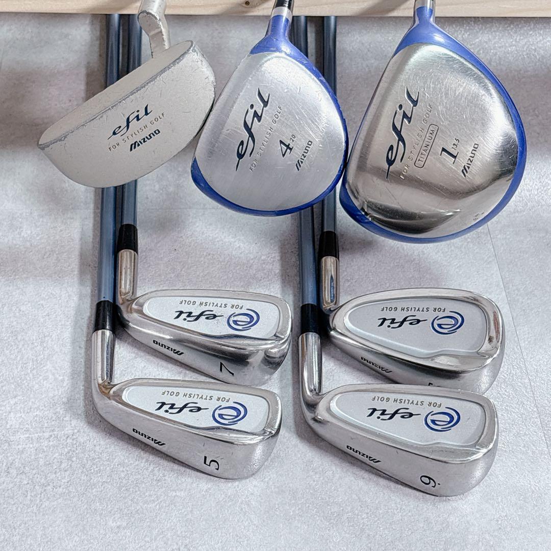 T147 ミズノ efil ゴルフクラブ レディース セット 8点 adidas