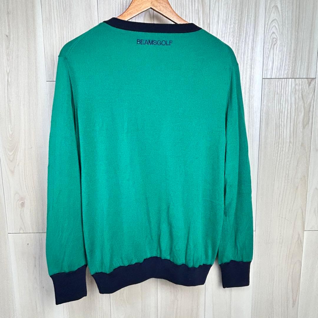 【美品】BEAMS GOLF エアシャット XL グリーン ウール100%