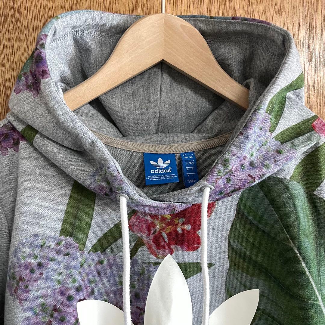 アディダス オリジナルス 花柄プリントスウェットパーカー Lサイズ adidas