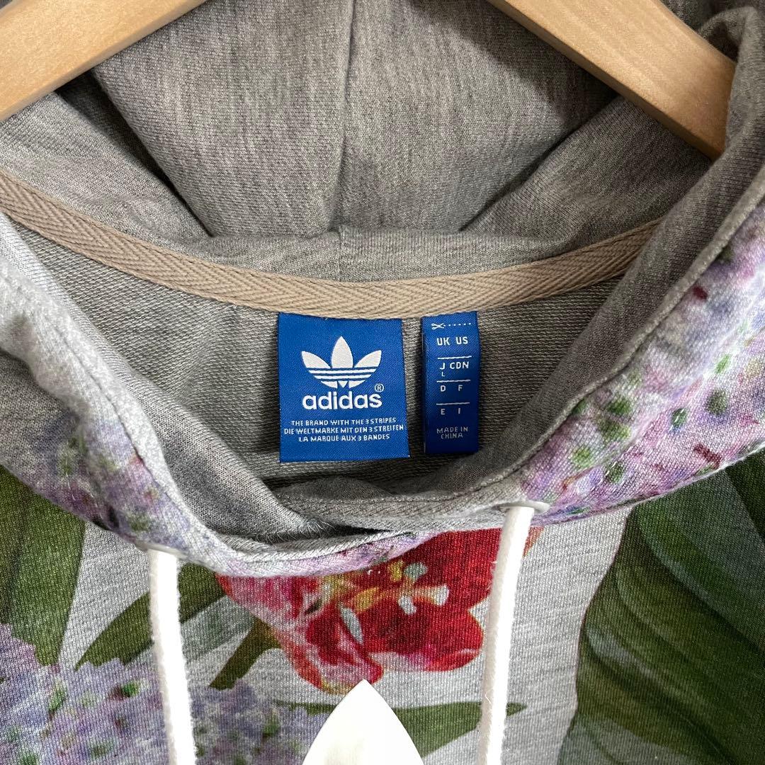 アディダス オリジナルス 花柄プリントスウェットパーカー Lサイズ adidas