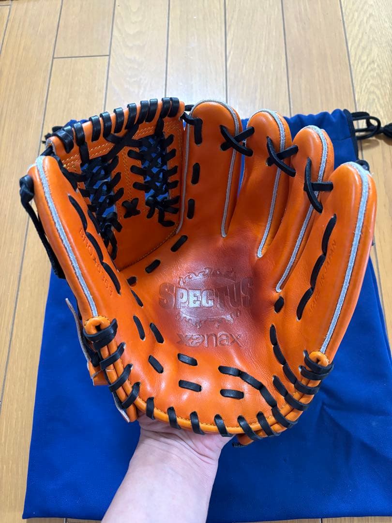 オマケ付き ザナックス 軟式内野手用グローブ オレンジ