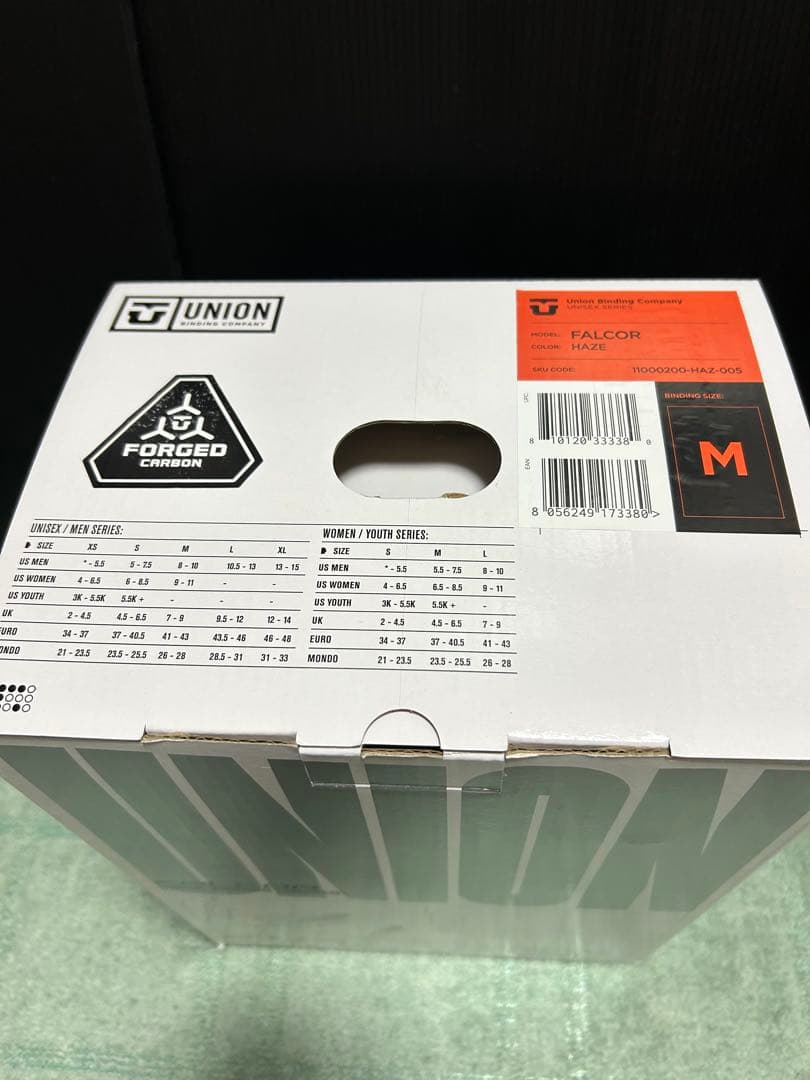 使用1回のみ UNION FALCOR HAZE ビンディング Mサイズ