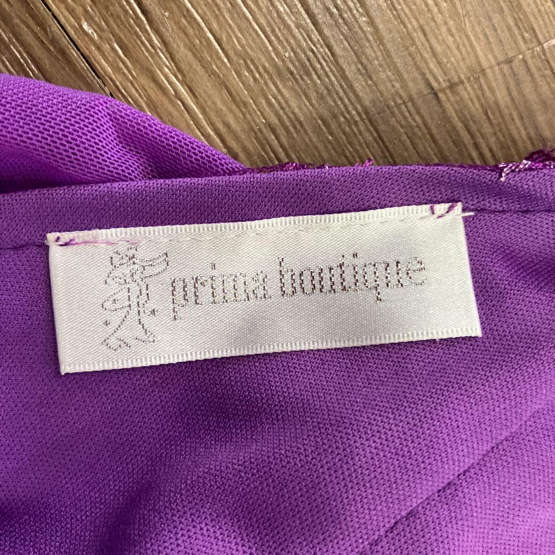 3.4 prima boutique 社交ダンス ドレス パープル ラメレース