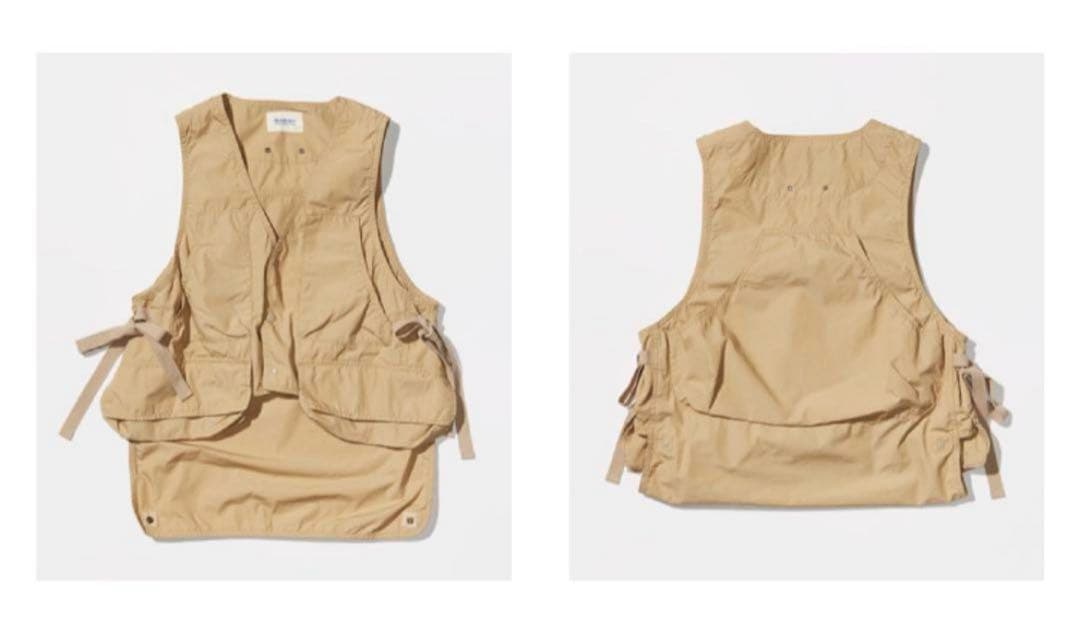 【新品タグ付き】BEAMS BOY フィッシングベストアウトドアベージュFREE