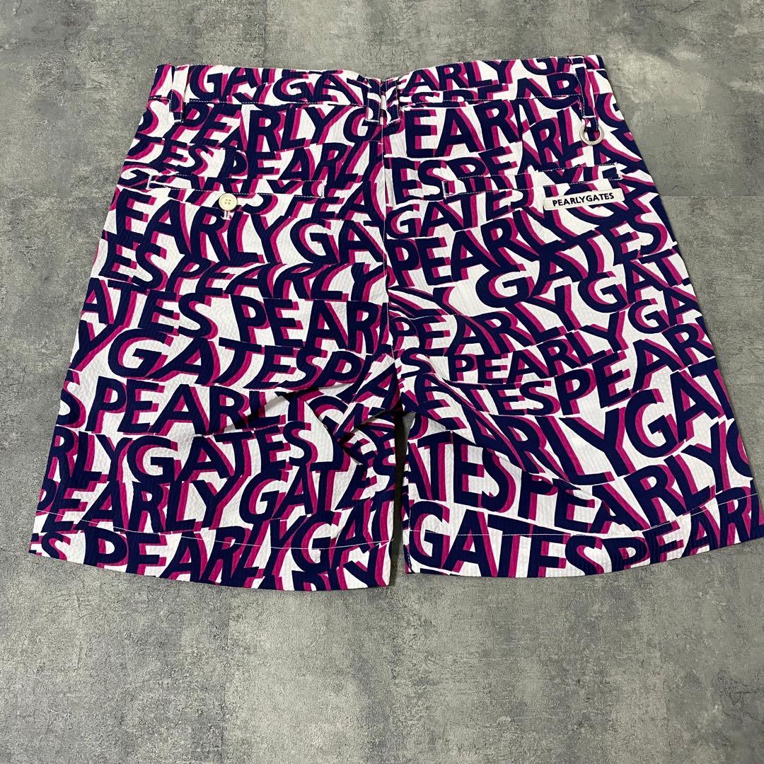 【新品】パーリーゲイツ　ショートパンツ　ハーフパンツ　Mサイズ　ピンク　英字総柄