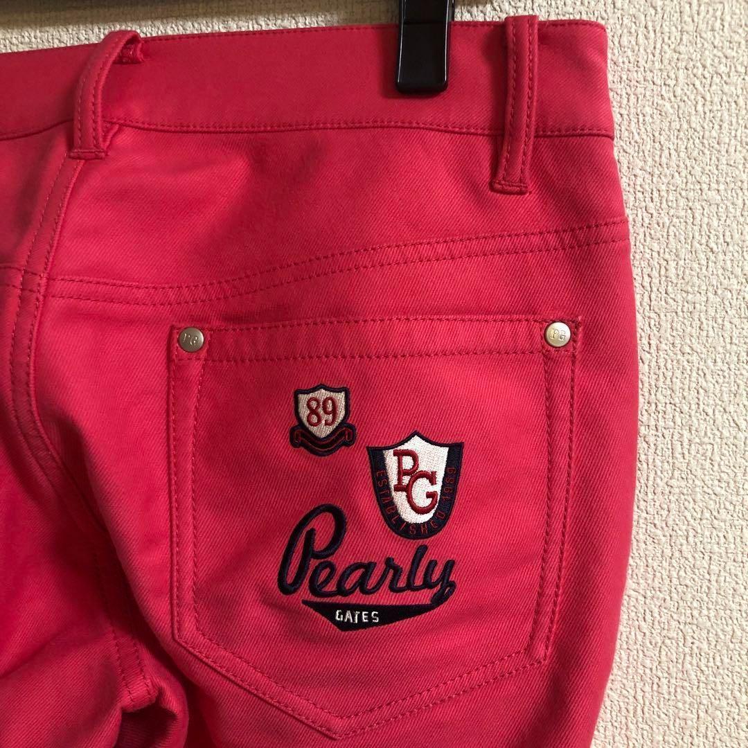 パーリーゲイツ 冬用 裏起毛 パンツ ピンクレッド サイズ1
