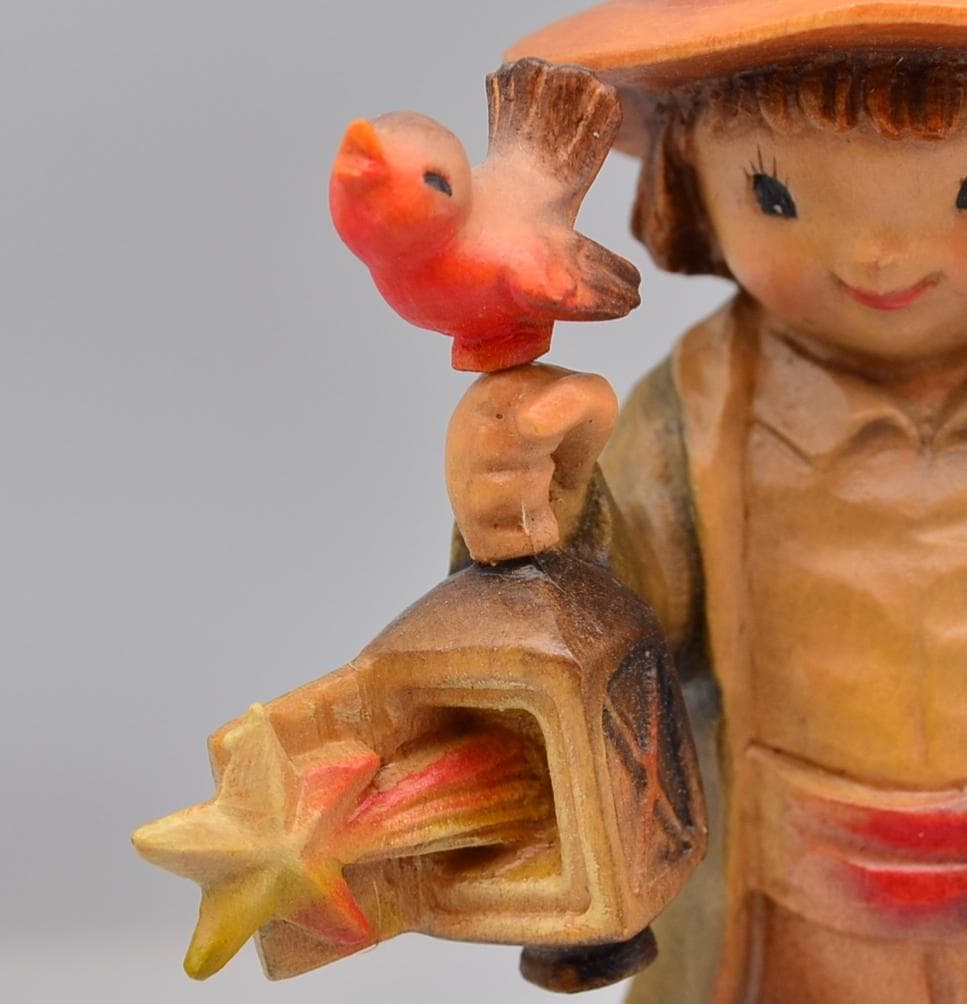 導きの光　アンリ　ANRI　サラケイ　木彫り人形　イタリア　17ｃｍ　箱付き