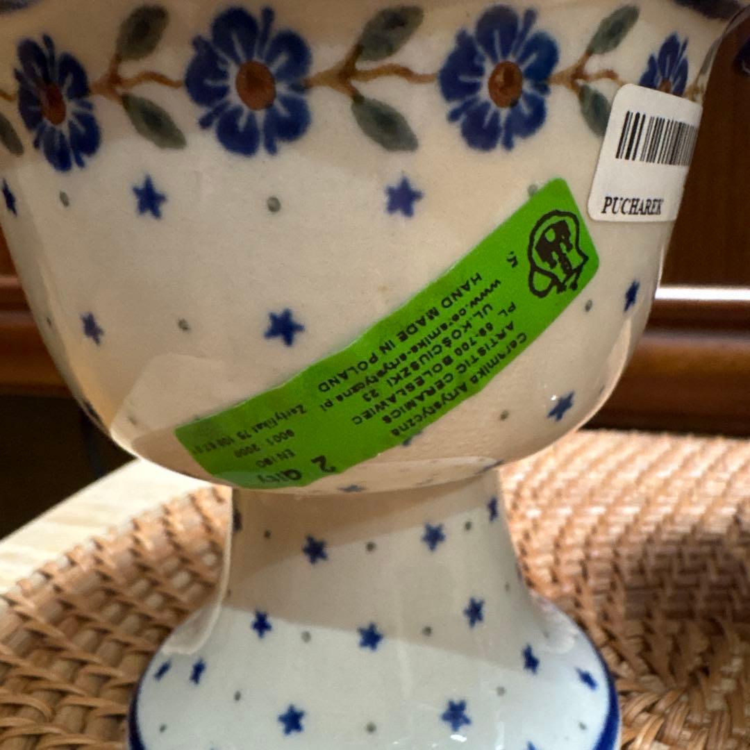 新品　ポーランド　ツェラミカ製　デザートカップ 3点　ポーリッシュポタリー　大