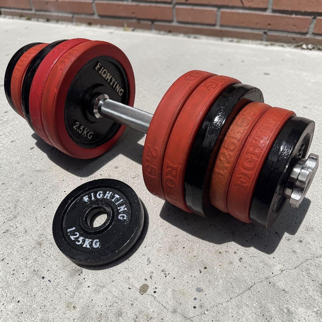 ダンベルセット 約26kg 可変式 28mm プレート付き ホームジム