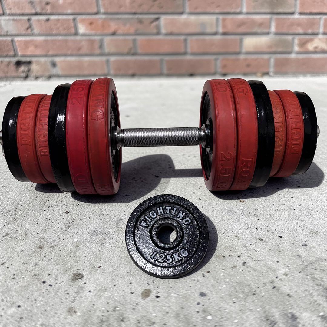ダンベルセット 約26kg 可変式 28mm プレート付き ホームジム