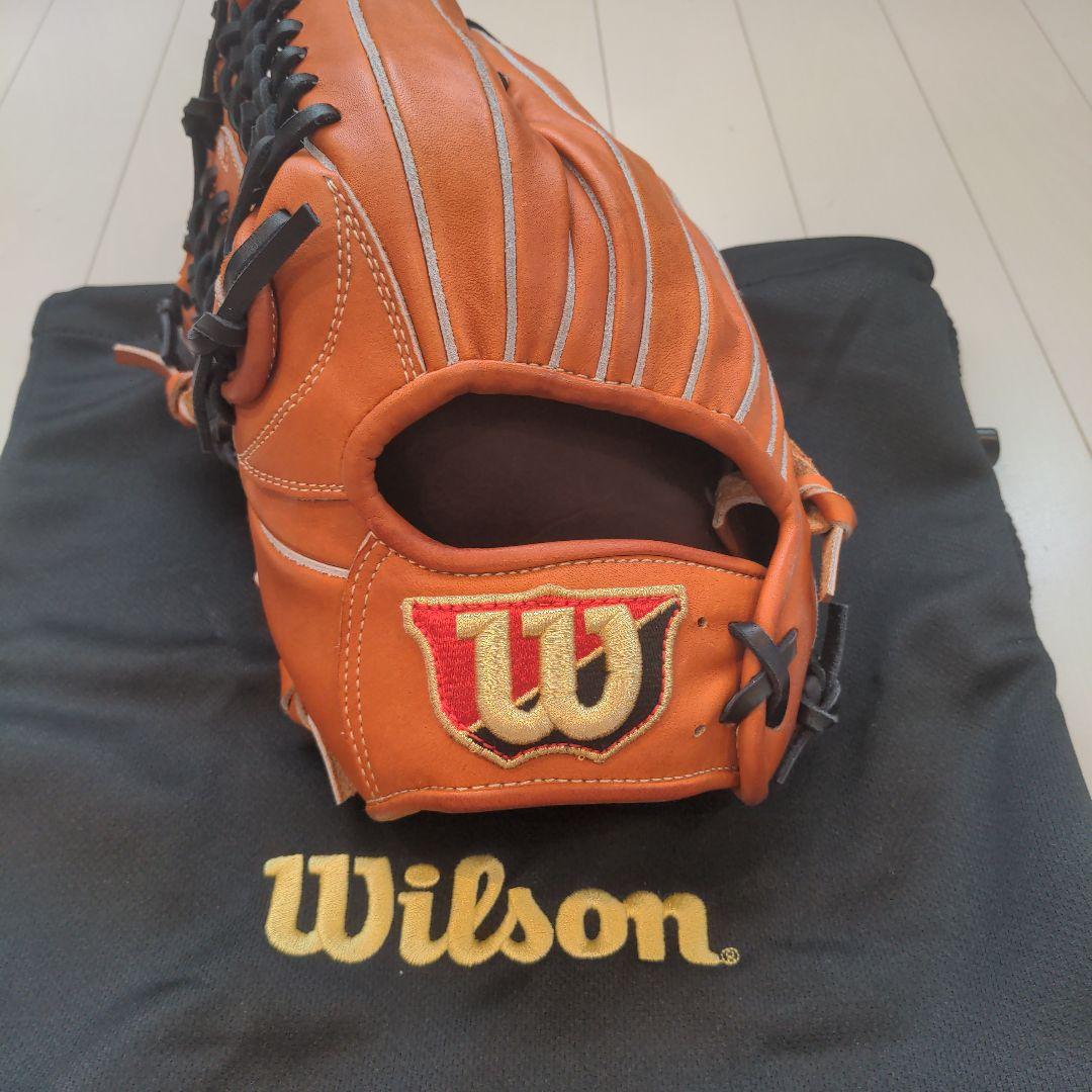 【美品】Wilson ウィルソン 左用 外野用 軟式グローブ ブラウン