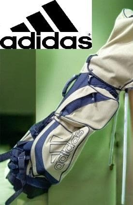 送料無料/美品　adidas 高級スタンド式キャディバッグ /ベージュｘNAVY
